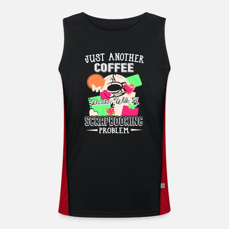 Coffee Drinker With Scrapbooking Problem - Men's Functional Contrast Tank Top  - black/red