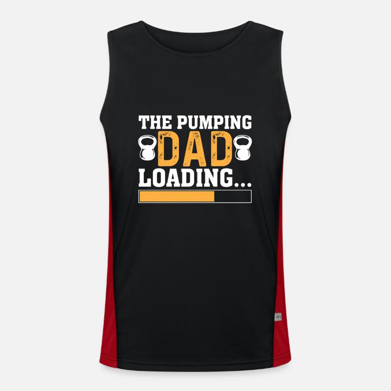 The pumping father loading... - Men's Functional Contrast Tank Top  - black/red