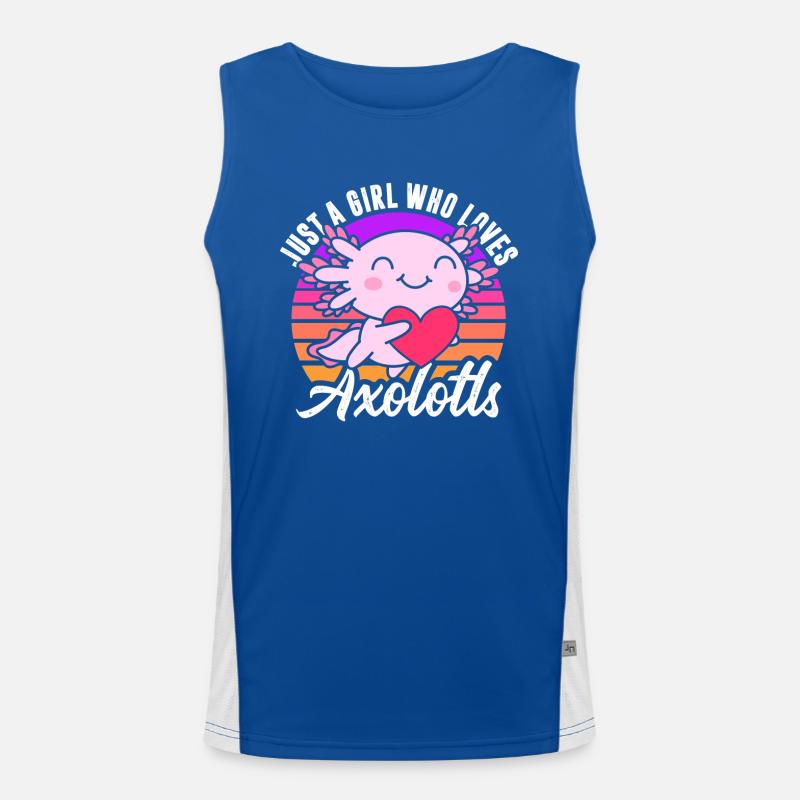 Nur Ein Mädchen, Das Axolotls In Retro Liebt Funktionelles Kontrast-Tank Top für Männer 