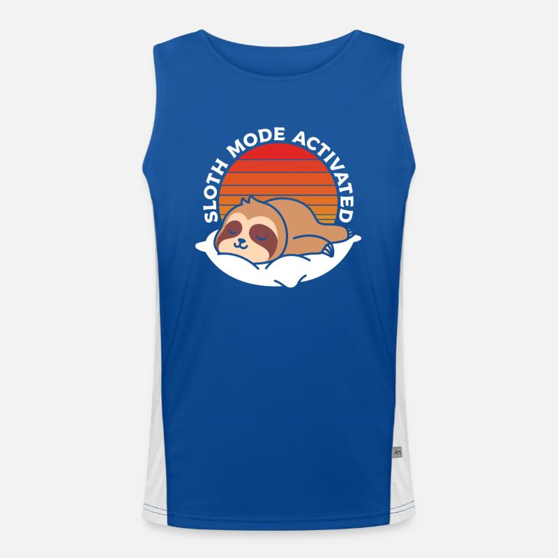 Sloth mode enabled in retro Men's Functional Contrast Tank Top 