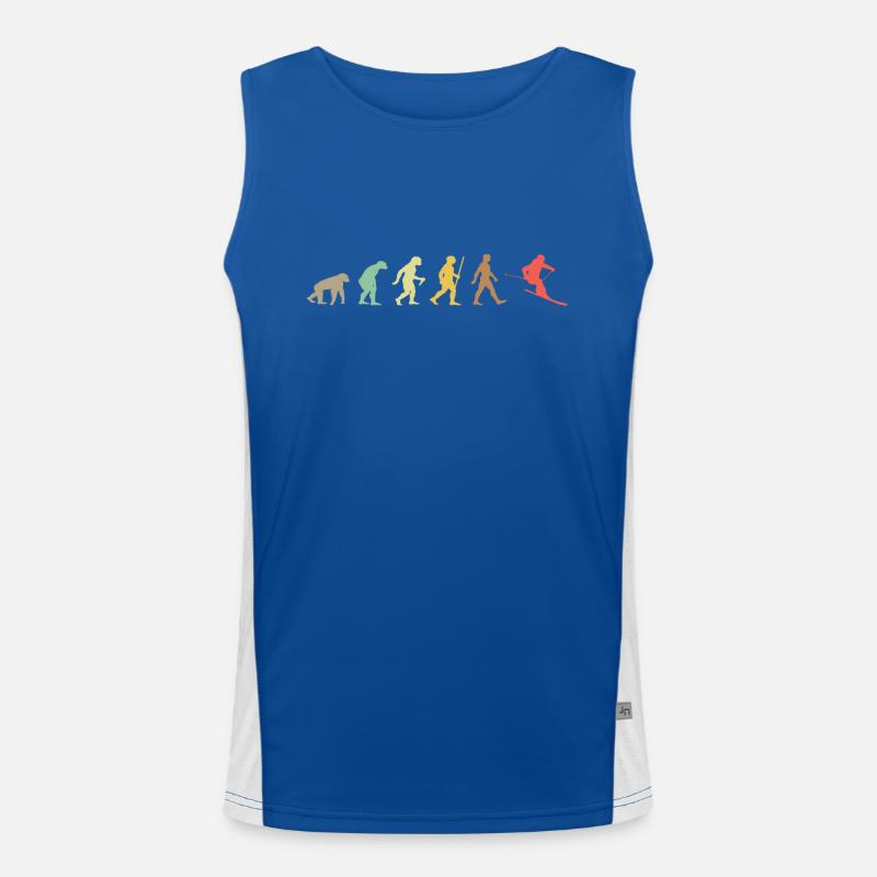 Skiing Retro Skier Evolution Ski Men's Functional Contrast Tank Top 
