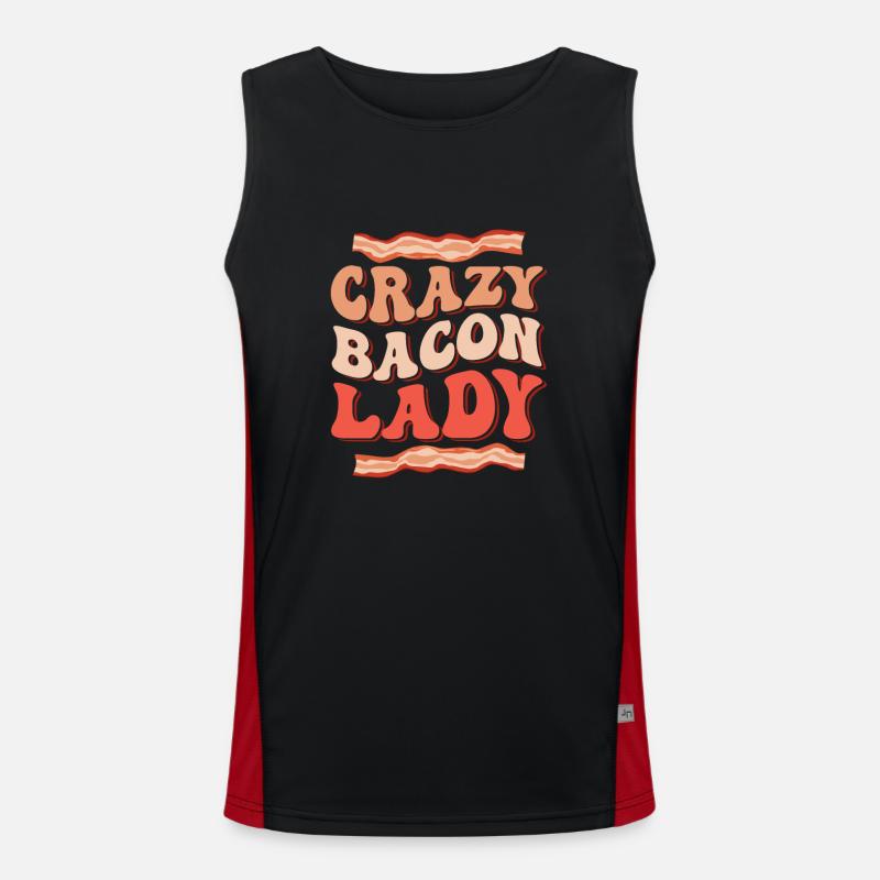 Crazy Bacon Lady Ham Pig Meat Funktionelles Kontrast-Tank Top für Männer 