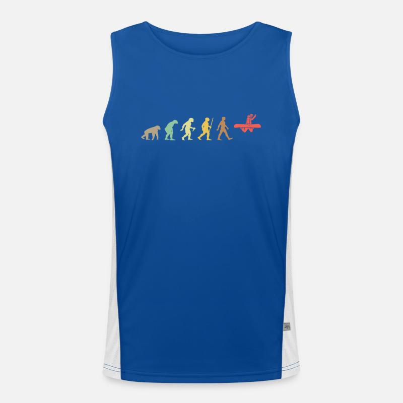Snowboarden Retro Snowboard Evolution Snowboarder Funktionelles Kontrast-Tank Top für Männer 
