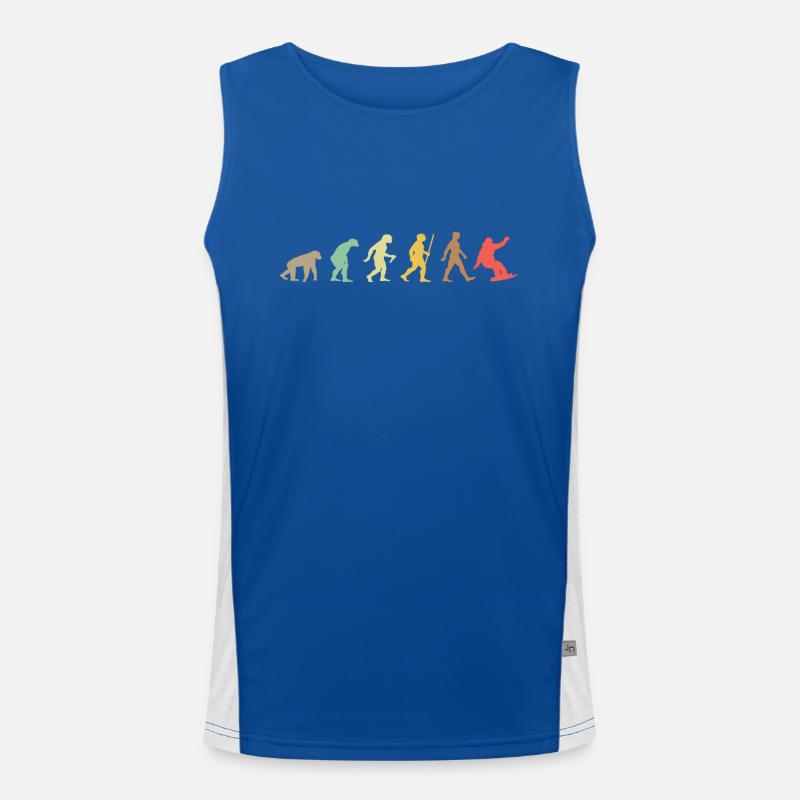 Snowboarden Retro Snowboard Evolution Snowboarder Funktionelles Kontrast-Tank Top für Männer 