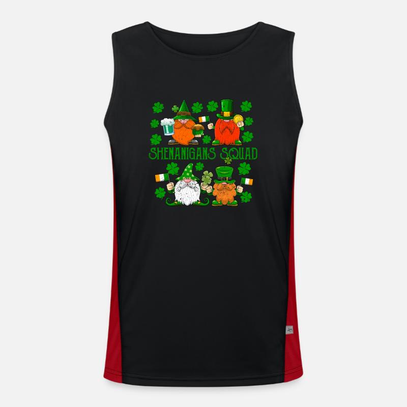 Shenanigans Squad Lucky Clover Leaf Men's Functional Contrast Tank Top 