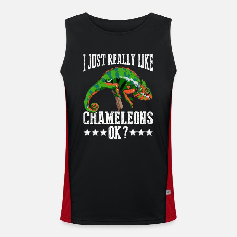 Ich Mag Chamäleons Einfach Wirklich, Okay? Funktionelles Kontrast-Tank Top für Männer 