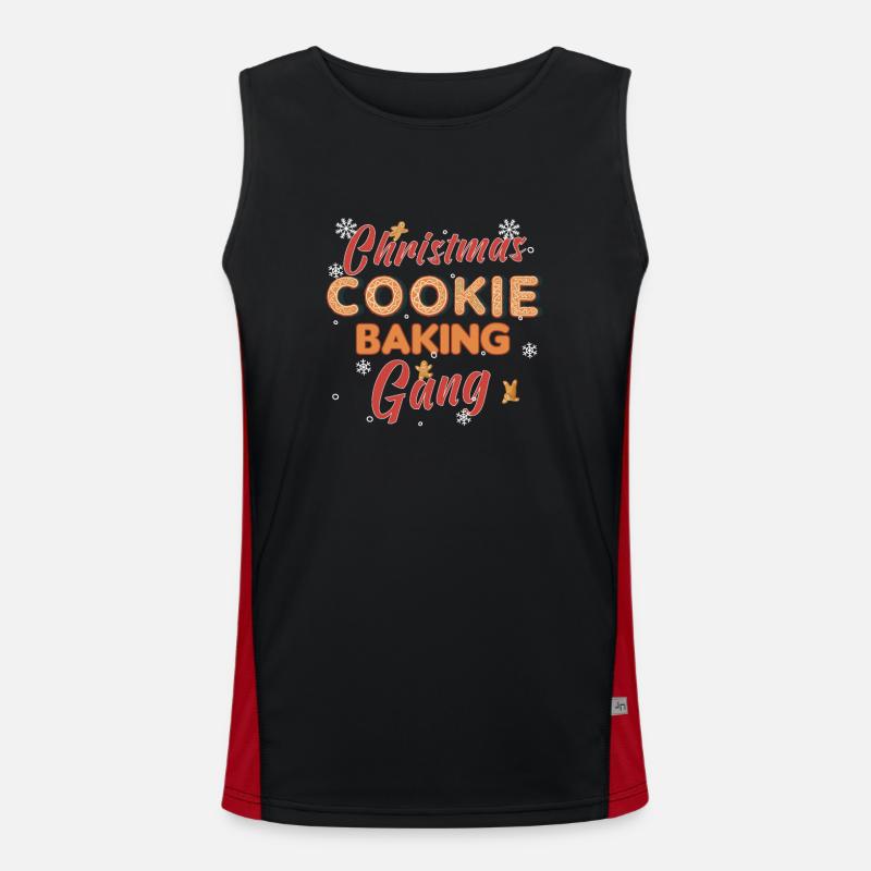 Weihnachten Backen Kekse Cookie Plätzchen Merry Funktionelles Kontrast-Tank Top für Männer 