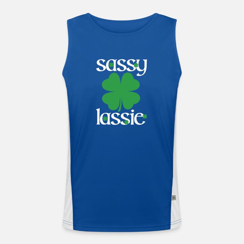 Sassy Lassie Irisches Erbe Irland Kleeblatt Funktionelles Kontrast-Tank Top für Männer 