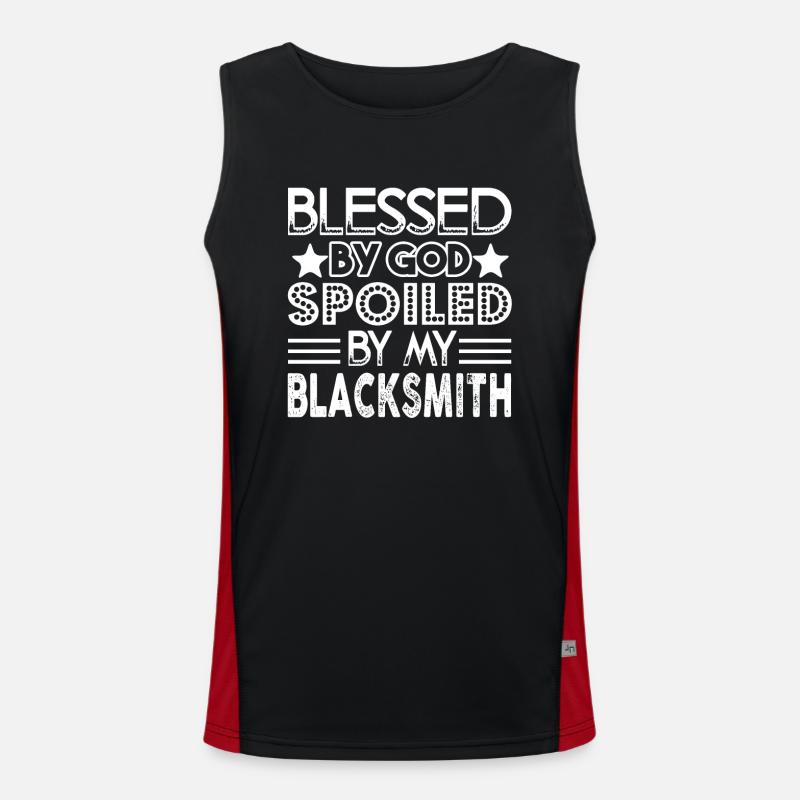 Blacksmith Spoiled By My Blacksmith - Men's Functional Contrast Tank Top  - black/red