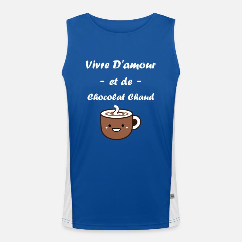 Humour petit chocolat chaud Débardeur respirant contrasté Homme 