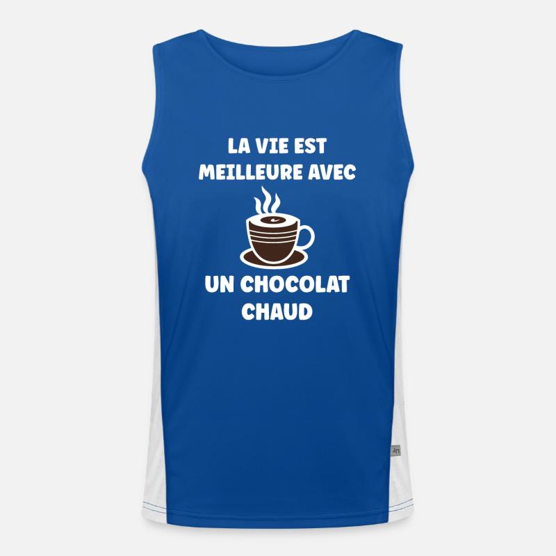 Humour petit chocolat chaud Débardeur respirant contrasté Homme 