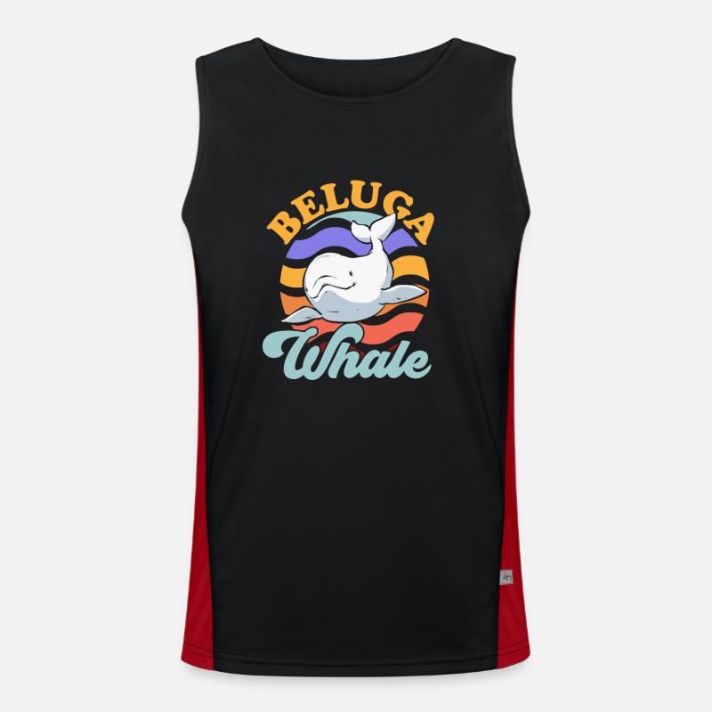 Weißwal Beluga Wal Funktionelles Kontrast-Tank Top für Männer 
