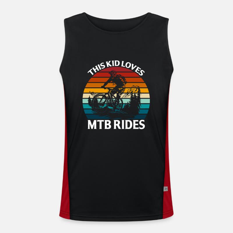 This kid loves mtb rides Men's Functional Contrast Tank Top 