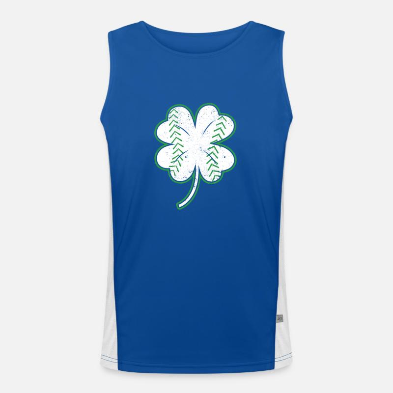 Baseball St Patrick’s Day Lucky Leaf Catcher Débardeur respirant contrasté Homme 
