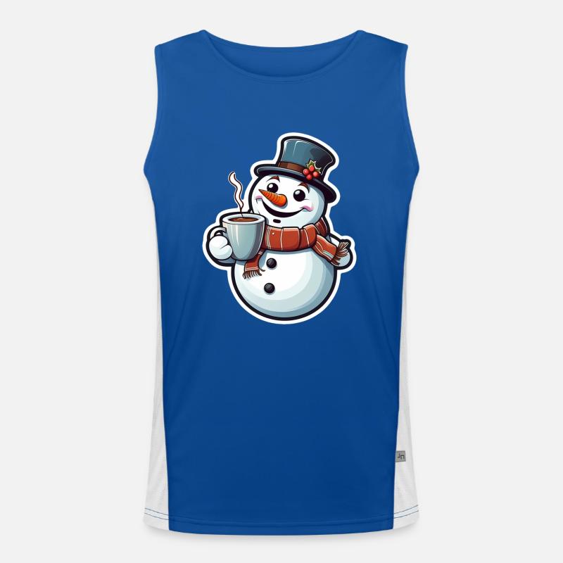 Schneemann Funktionelles Kontrast-Tank Top für Männer 