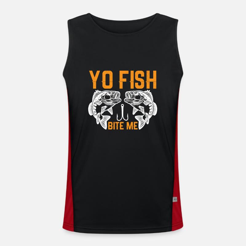 Yo, fish, bite me - Men's Functional Contrast Tank Top  - black/red