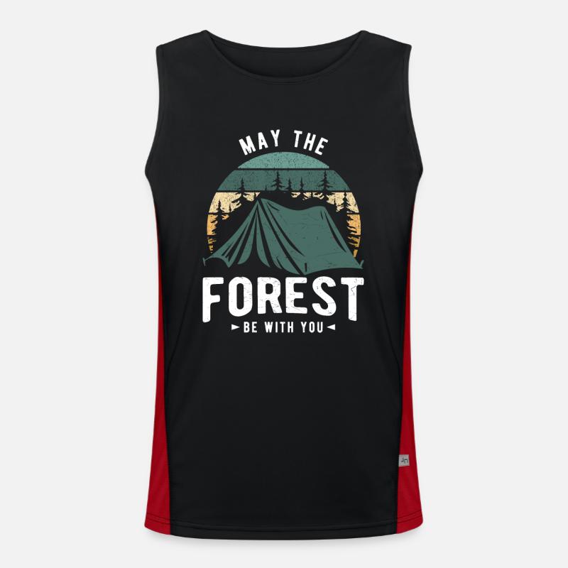 Möge Der Wald Mit Dir Sein Funktionelles Kontrast-Tank Top für Männer 