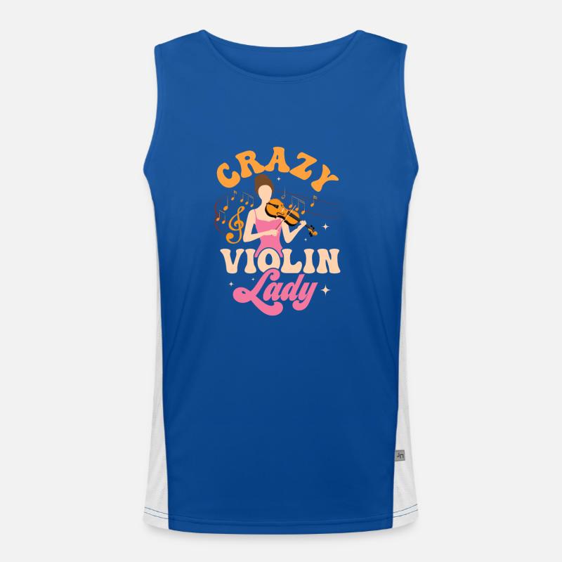 Crazy Violin Lady Orchestra Violinist Men's Functional Contrast Tank Top 