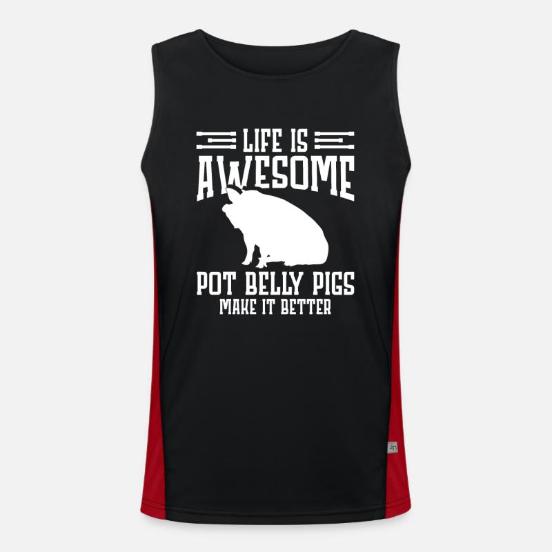 Pot Belly Pig Harness and Leash Pot Belly Pig Men's Functional Contrast Tank Top 