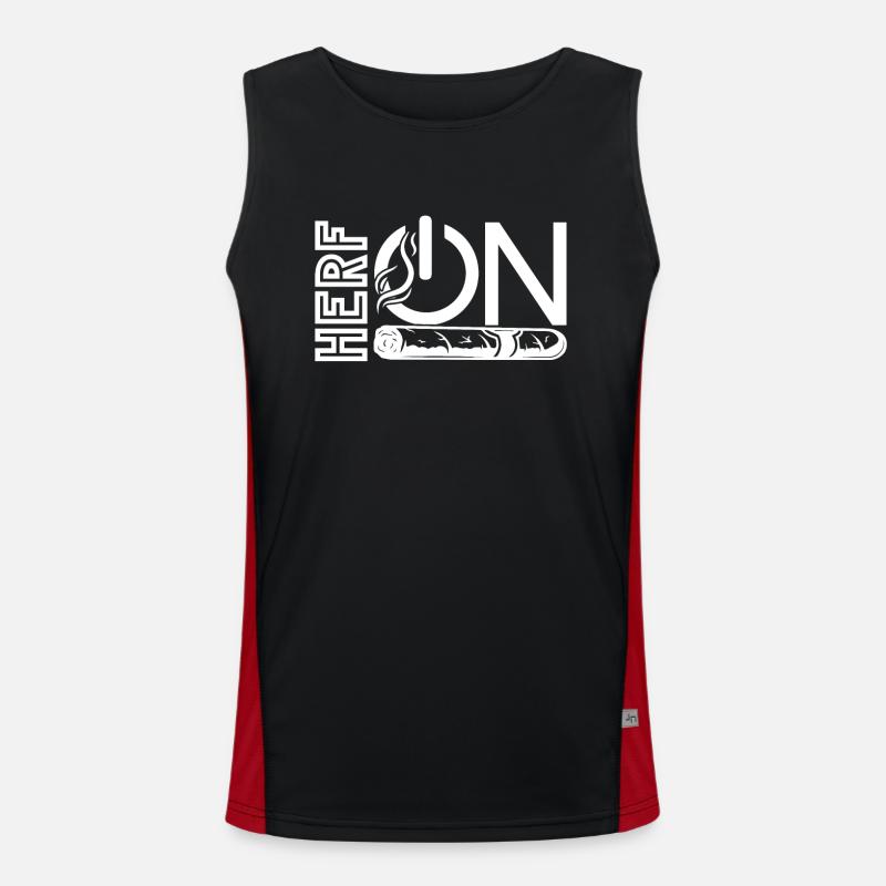 Cigar Smoking Cigar Smoking Herf On Men's Functional Contrast Tank Top 