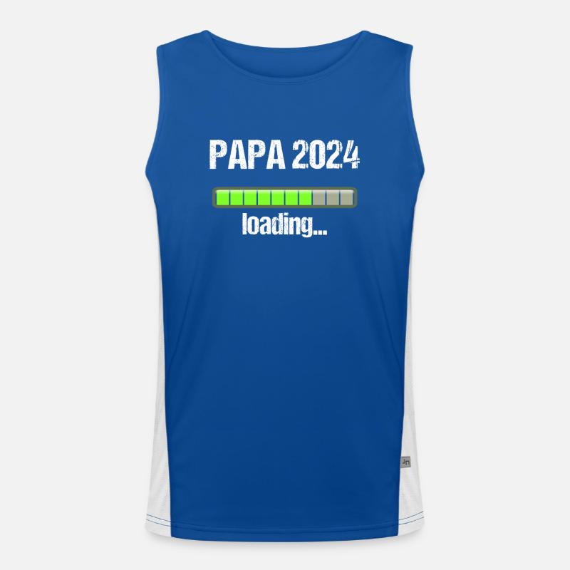 Papa 2024 Loading Vaterschaft Vater Werden Dad Funktionelles Kontrast-Tank Top für Männer 