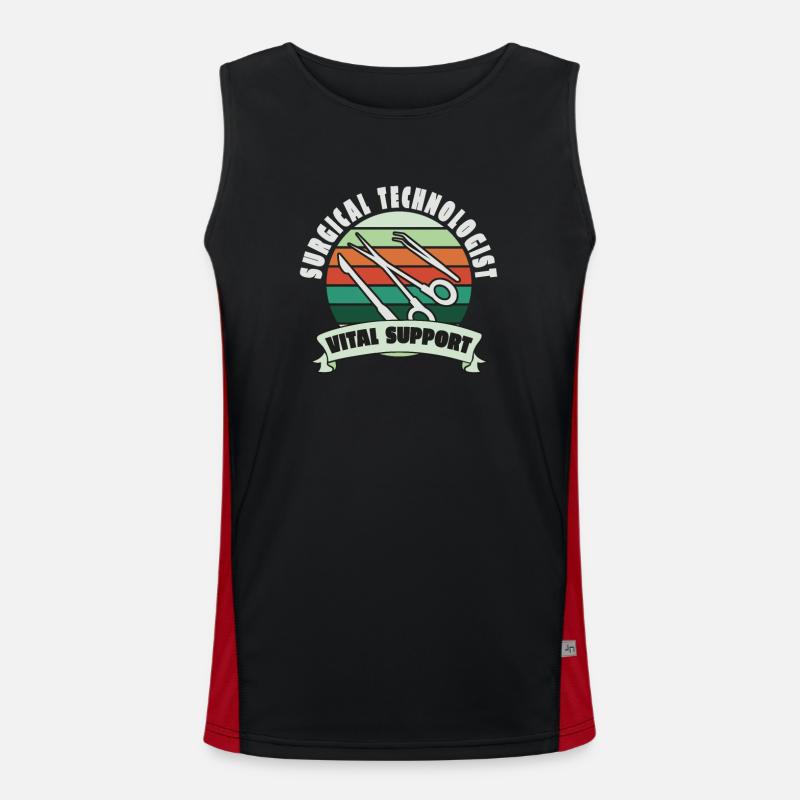 Surgical-Technical Assistant Surgeon - Men's Functional Contrast Tank Top  - black/red