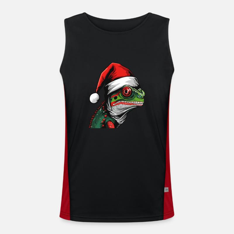 Tête d’animal de Noël caméléon Débardeur respirant contrasté Homme 