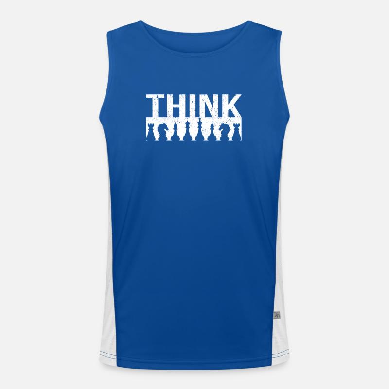 Think Distressed Cool Vintage Chess Master Club Pl Funktionelles Kontrast-Tank Top für Männer 