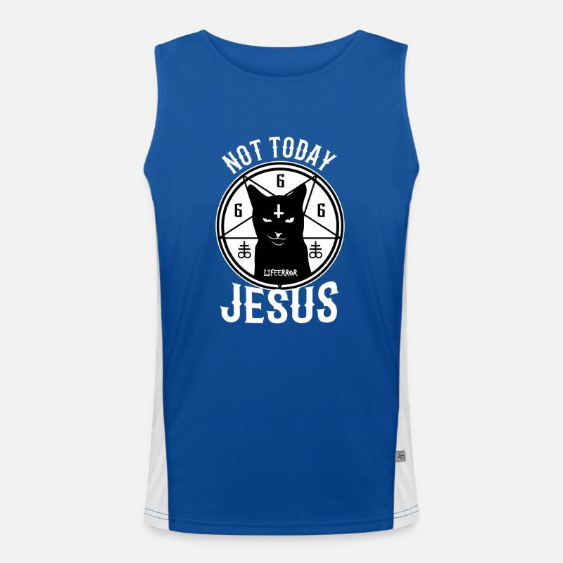 Not Today Jesus - Lifeerror Funktionelles Kontrast-Tank Top für Männer 