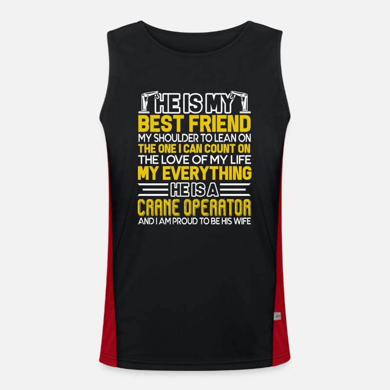 Crane Operator Proud To Be Crane Operator Wife Men's Functional Contrast Tank Top 
