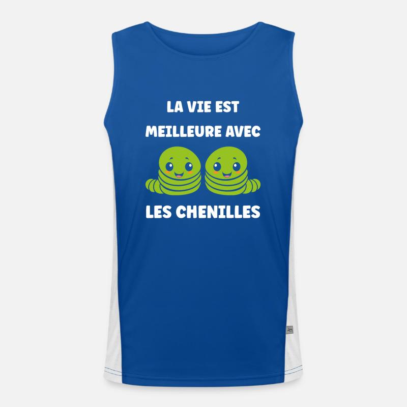 Chenilles insecte Amour petite chenille Débardeur respirant contrasté Homme 