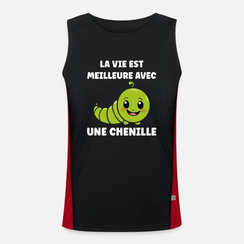 Chenilles insecte Amour petite chenille Débardeur respirant contrasté Homme 