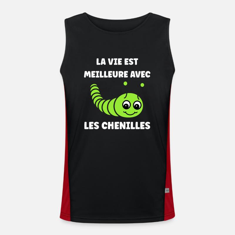 Chenilles insecte Amour petite chenille Débardeur respirant contrasté Homme 