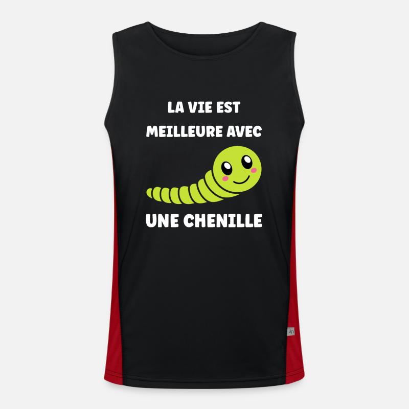 Chenilles insecte Amour petite chenille Débardeur respirant contrasté Homme 