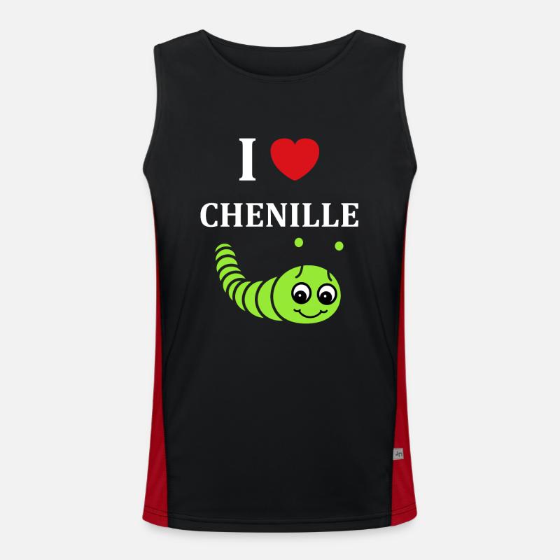 Chenilles insecte Amour petite chenille Débardeur respirant contrasté Homme 