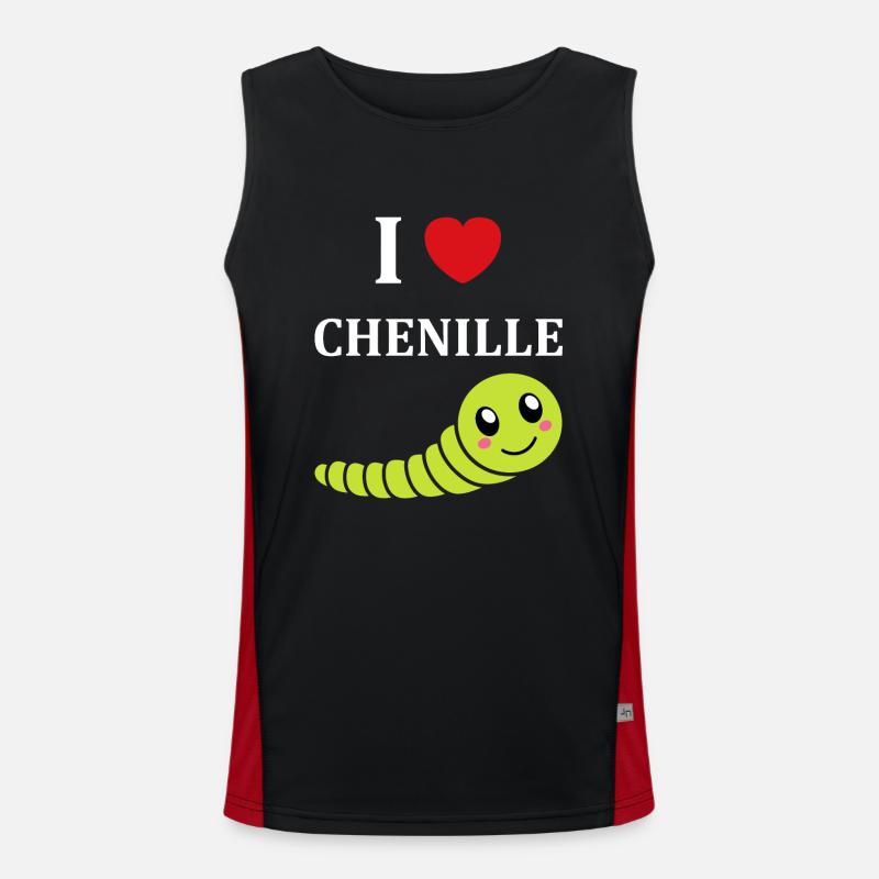 Chenilles insecte Amour petite chenille Débardeur respirant contrasté Homme 