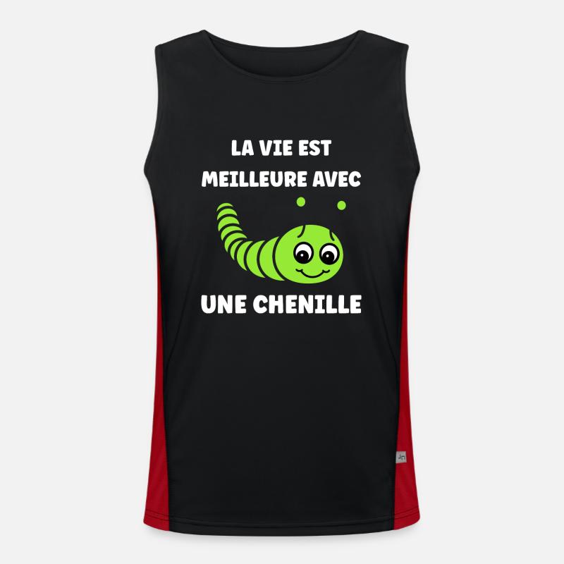 Chenilles insecte Amour petite chenille Débardeur respirant contrasté Homme 