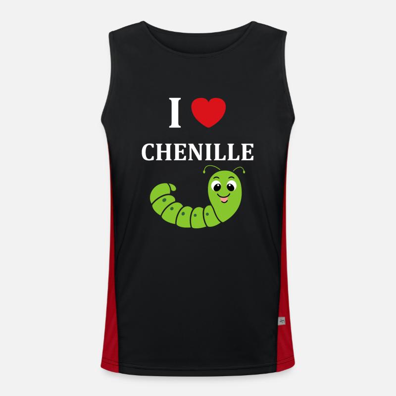 Chenilles insecte Amour petite chenille Débardeur respirant contrasté Homme 