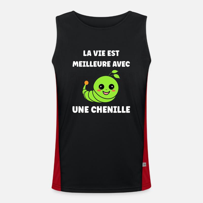 Chenilles insecte Amour petite chenille Débardeur respirant contrasté Homme 