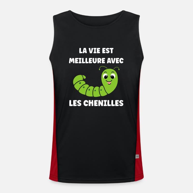 Chenilles insecte Amour petite chenille Débardeur respirant contrasté Homme 
