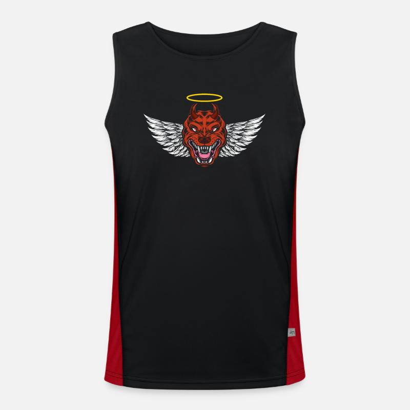 Devil Rottweiler Dog T-Shirt Men's Functional Contrast Tank Top 
