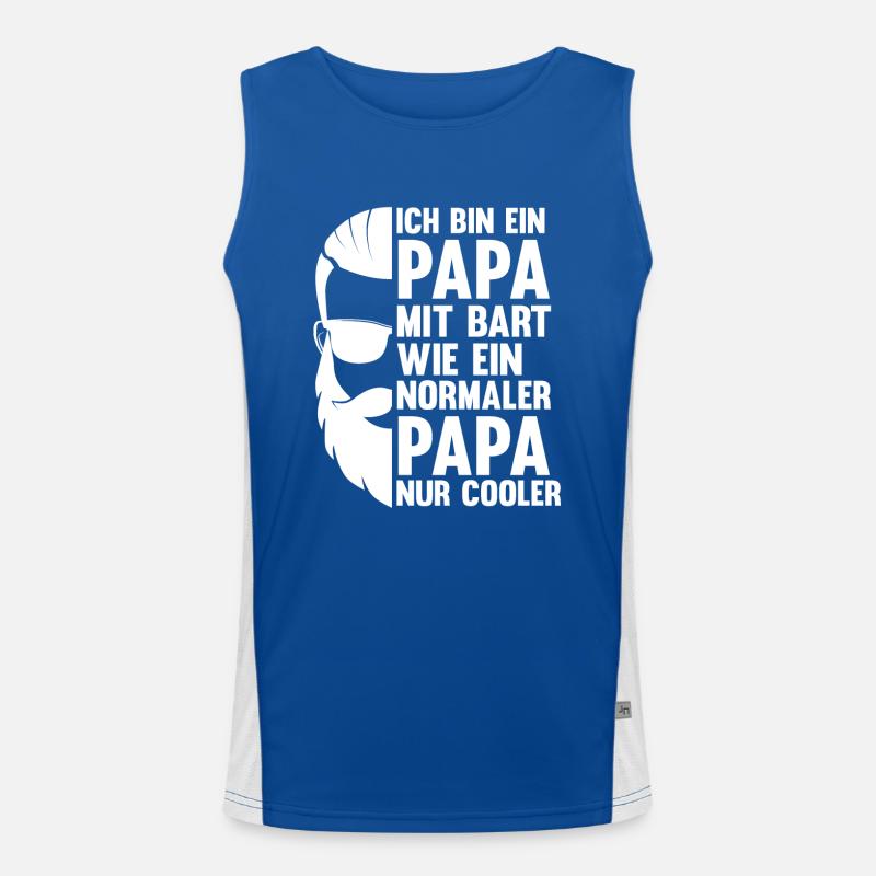 Papa Vater Bärtig Bartträger Schnurrbart Bart Funktionelles Kontrast-Tank Top für Männer 