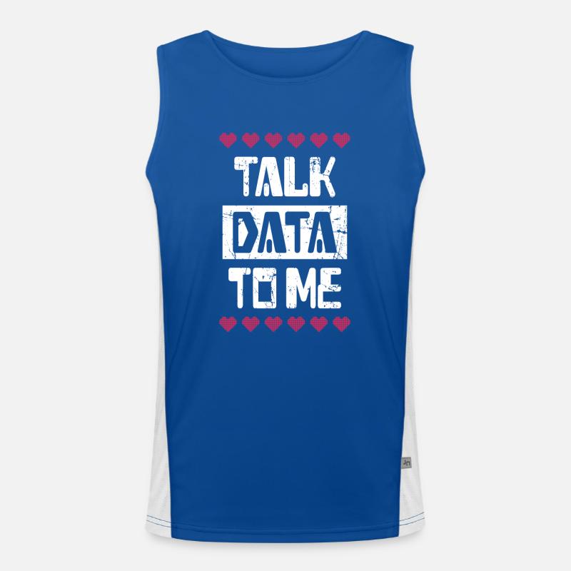 Sprechen Sie mit mir über Daten IT-Datenwissenschaftler Geschenk Funktionelles Kontrast-Tank Top für Männer 