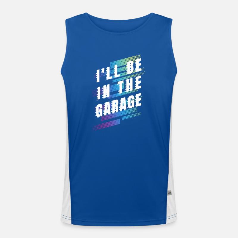Car Mechanic Hobby Garage Model Making Men's Functional Contrast Tank Top 