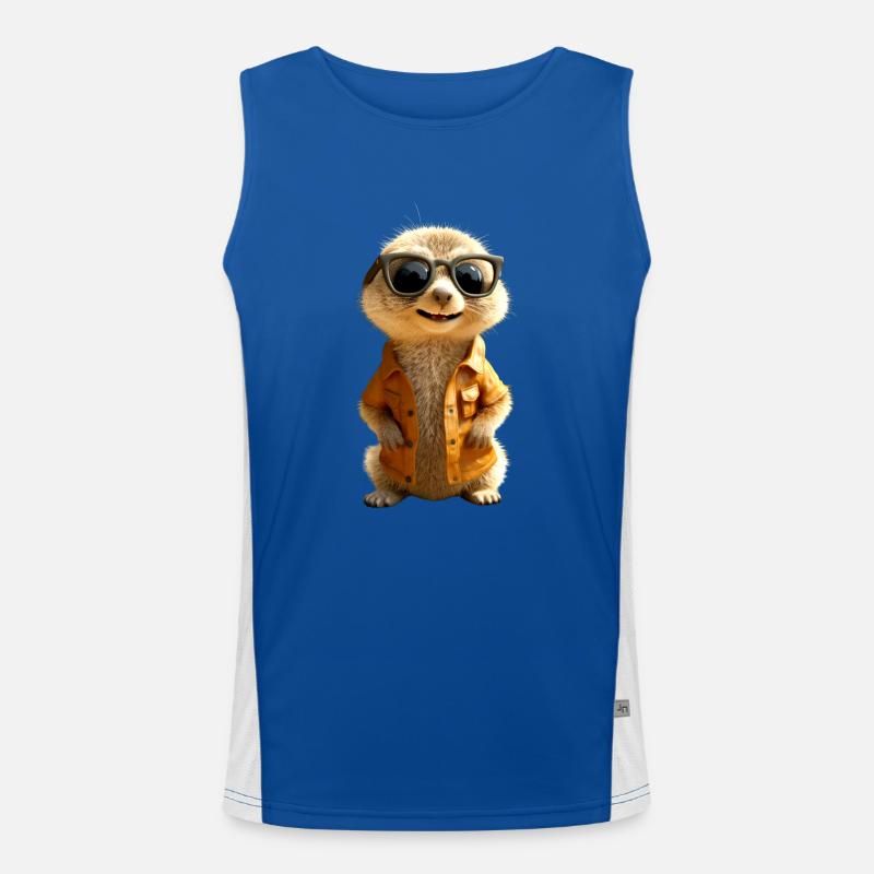 Lunettes de soleil suricate mignon amant de surikate Débardeur respirant contrasté Homme 