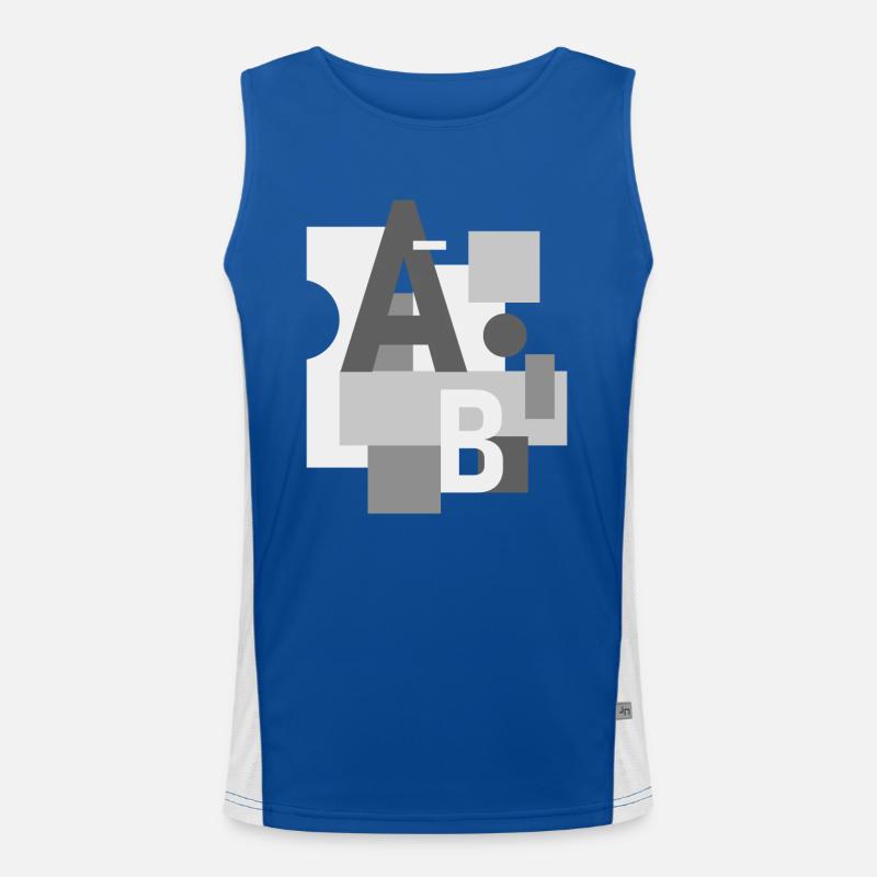 Abstract image with letters A and B Men's Functional Contrast Tank Top 