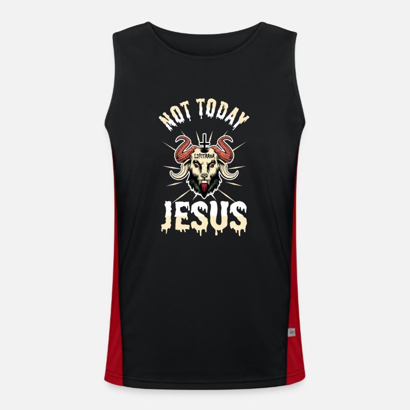 Not Today Jesus - Lifeerror Funktionelles Kontrast-Tank Top für Männer 