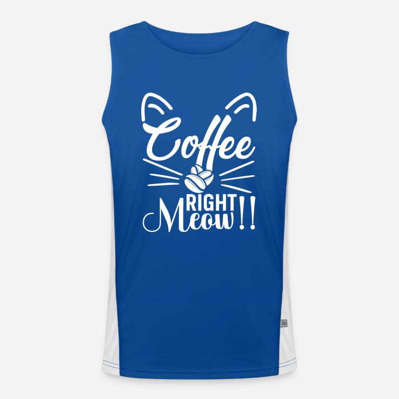 Coffee... Exactly meow!! Men's Functional Contrast Tank Top 