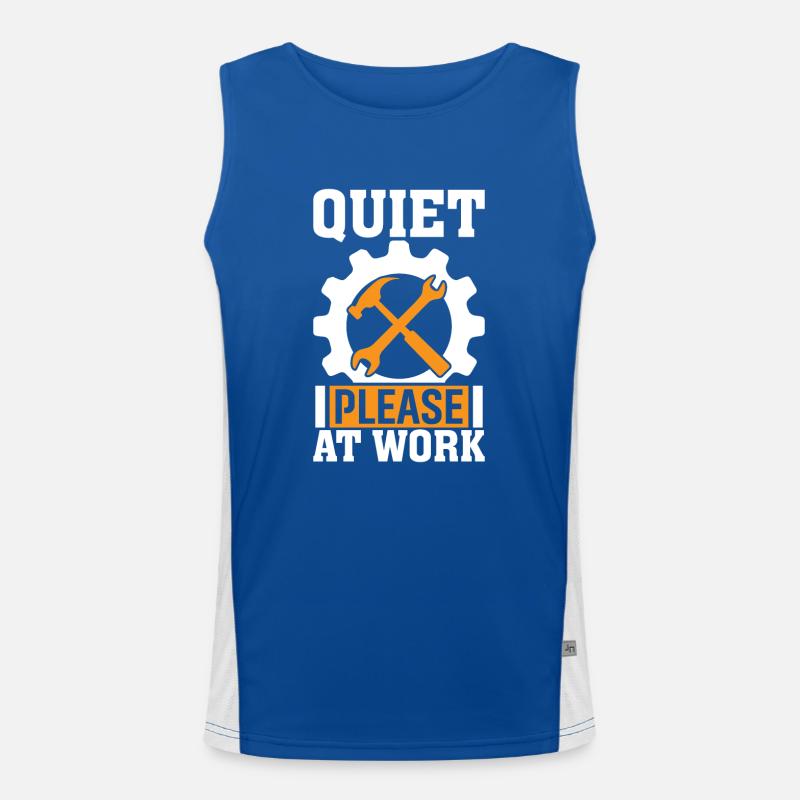 Ruhe Bitte Bei Der Arbeit Funktionelles Kontrast-Tank Top für Männer 