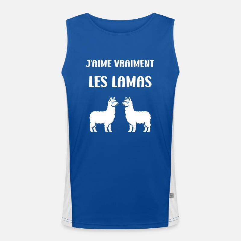 Humour mignon petit lama Débardeur respirant contrasté Homme 